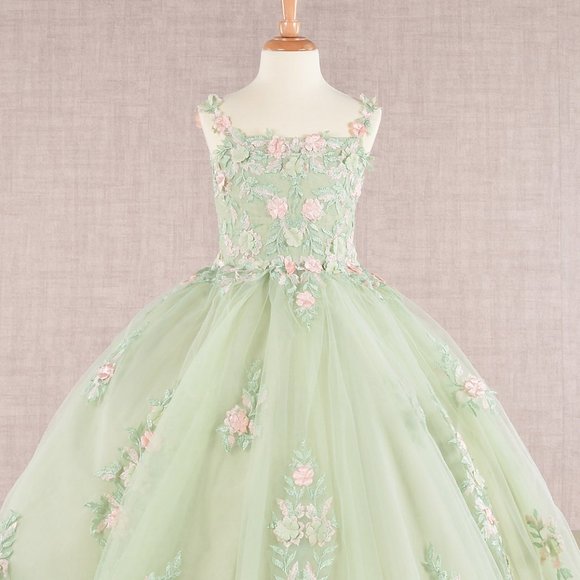 GLS Collective Other - NEW TEA LENGTH DRESS FOR FORMAL OCCASIONS EMBROIDERED WITH FLORAL LACE GL GK109